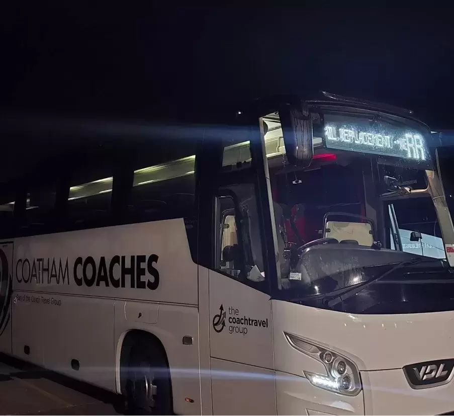 Coathams coach at night